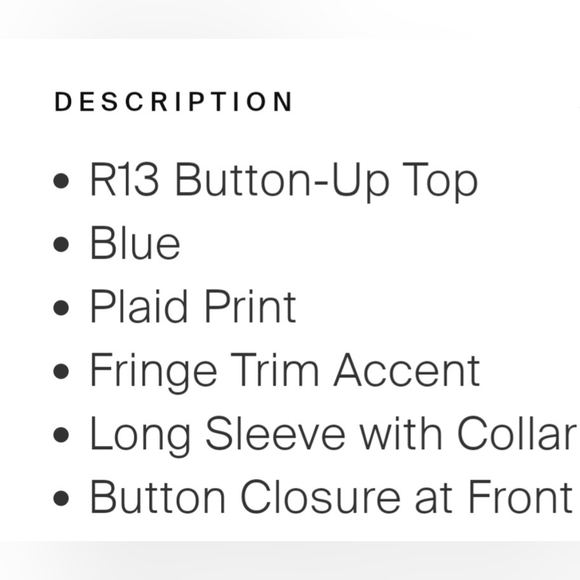 R13 Plaid print long sleeve intentionally distressed flannel size XS - Picture 11 of 12